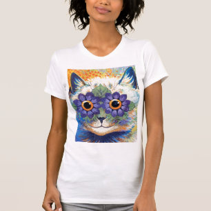 T-shirt de chat de fleur