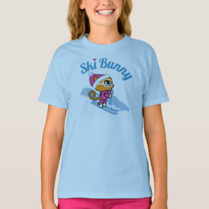 T-shirt de chat de ski de lapin de ski par des