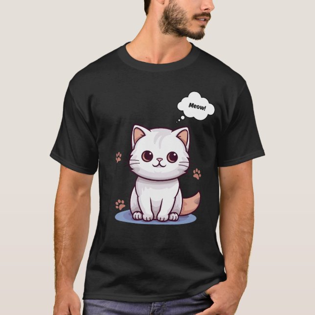 T-shirt de chat drôle, Chemise de chat, Chemise Am (Devant)