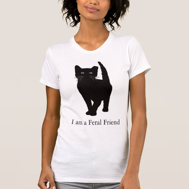 T-shirt de chat eartipped par noir (Devant)