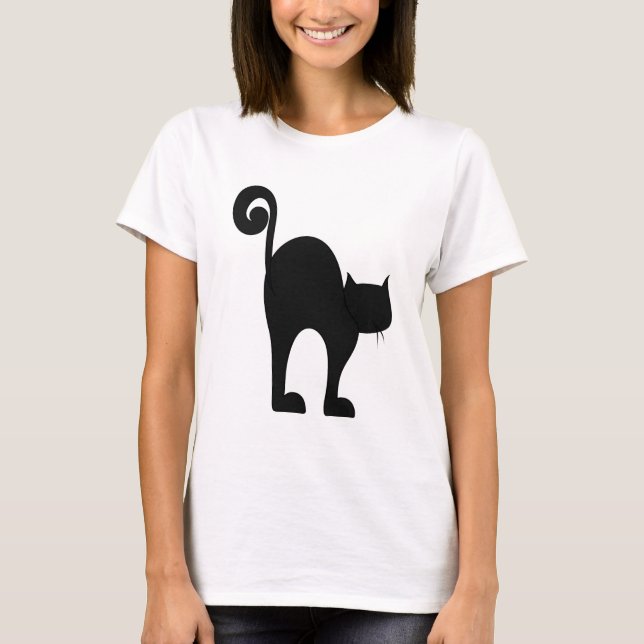 T-shirt de chat noir (Devant)