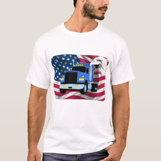 T-shirt de chauffeur de camion avec le drapeau et
