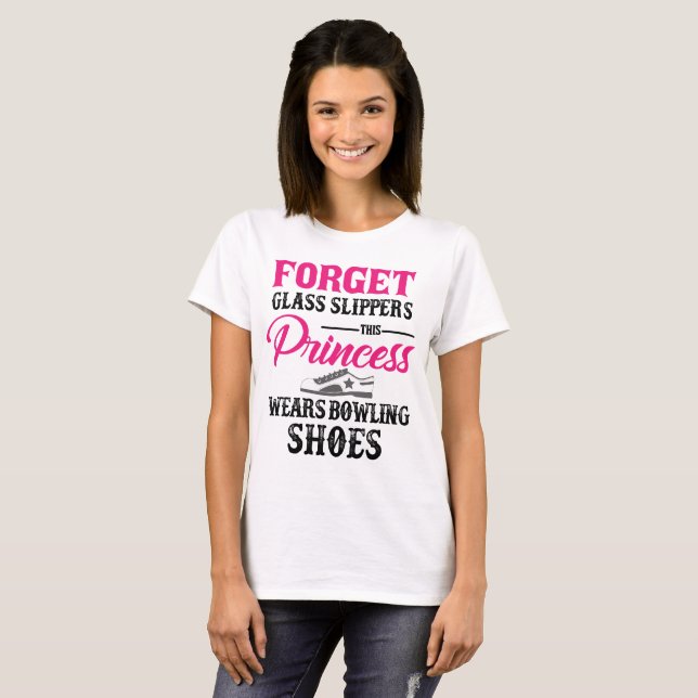 T-shirt de chaussures de bowling de princesse (Devant entier)
