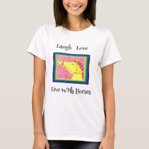 T-shirt de chevaux d'amour avec un design mignon.