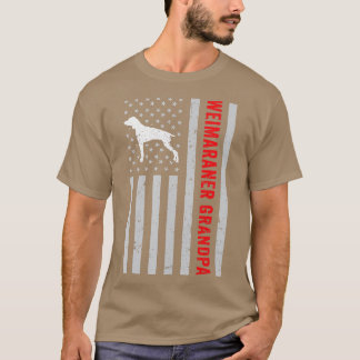 T-shirt De Chien American Flag Weimaraner Grand-pa Pet Wei