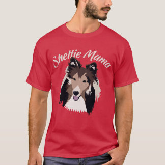 T-shirt de chien de berger de maman Cute Shetland