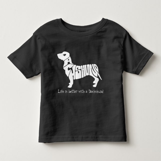 T-shirt de chien de teckel d'enfant en bas âge (Devant)
