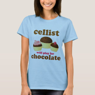 T-shirt de chocolat de violoncelliste