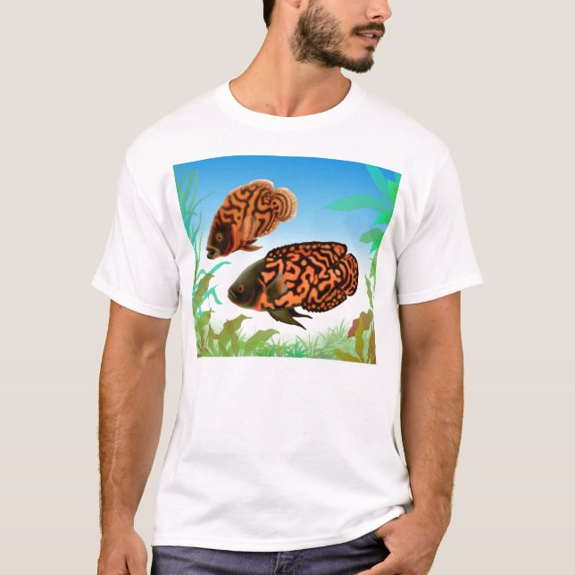 T-shirt de Cichlids d'oscar de tigre (Devant)