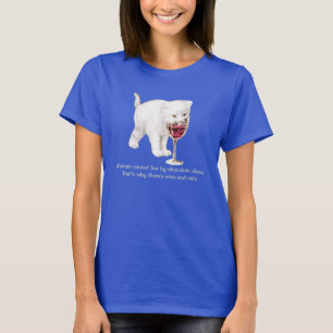 T-shirt de citation de vin et d'amoureux des chats