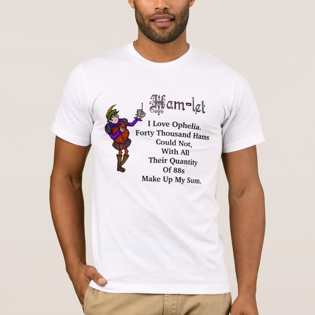 T-shirt de citation d'Ophélie d'amour de Hamlet de (Devant)