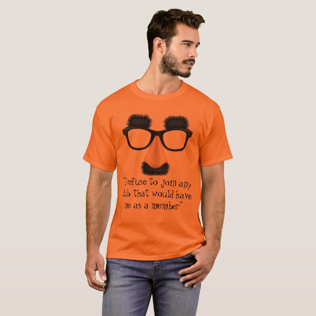 T-shirt de club de Groucho Marx - verres de (Devant entier)