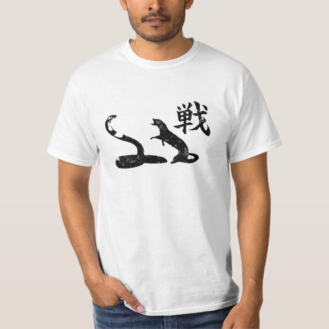 T-shirt de cobra et de mangouste (Devant)