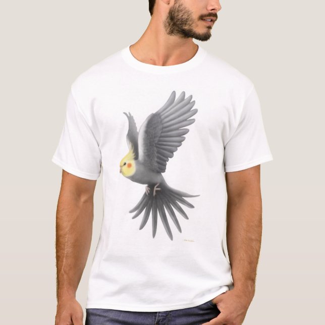 T-shirt de Cockatiel de vol (Devant)