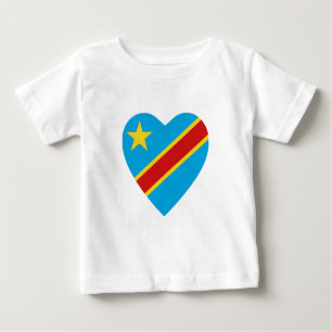 T-shirt de coeur de drapeau de Congo-Kinshasa