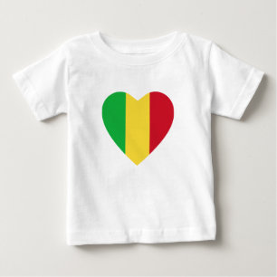 T-shirt de coeur de drapeau du Mali