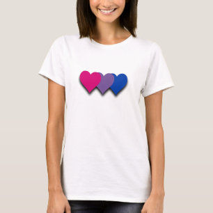 T-shirt de coeurs de fierté de bisexualité