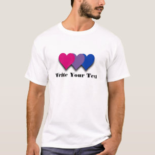 T-shirt de coeurs de fierté de bisexualité
