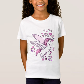 T-shirt de coeurs de Pegasus de licorne