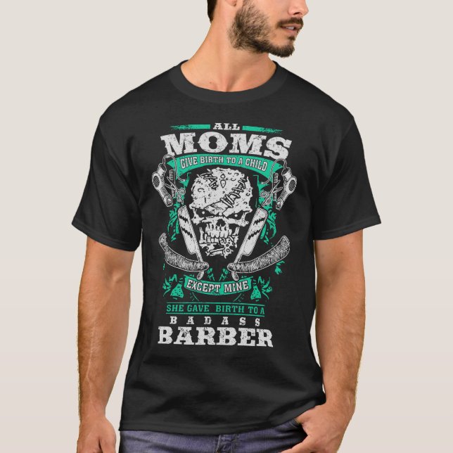 T-shirt de coiffeur de Badass (Devant)