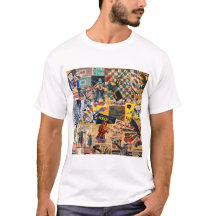 T-shirt de collage rétro amusant