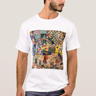 T-shirt de collage rétro amusant