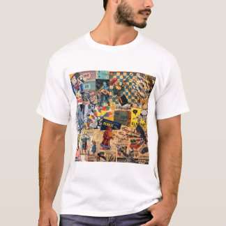 T-shirt de collage rétro amusant