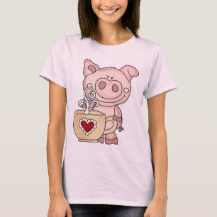 T-shirt de colorant de cravate de porc du café de