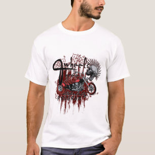 T-shirt de conception crâne-moto-chemise