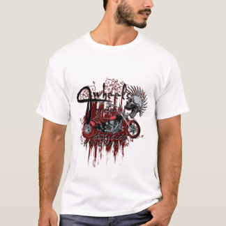 T-shirt de conception crâne-moto-chemise