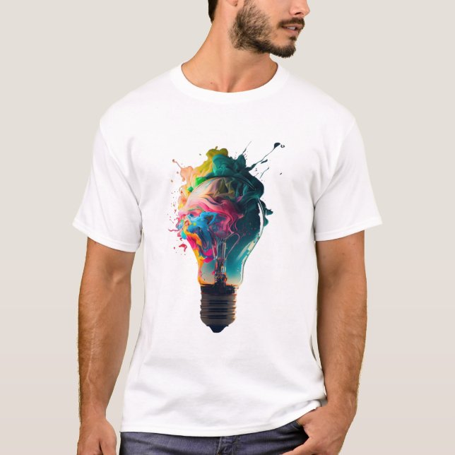 T-Shirt De Conception De Bulles Colorées (Devant)