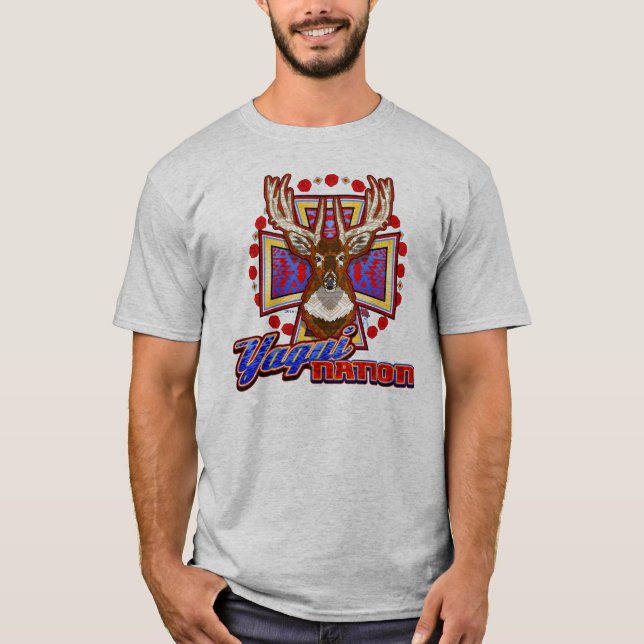 T-shirt de conception de cerfs communs de Yaqui (Devant)