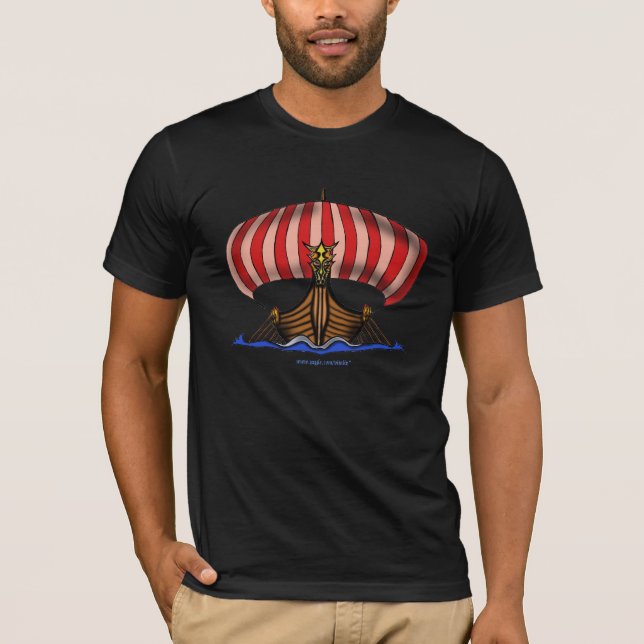 T-shirt de cool de bateau de Viking (Devant)