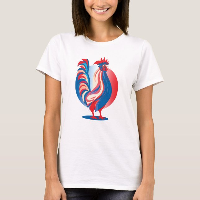 T-Shirt de coq patriotique (Devant)