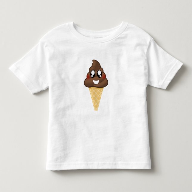 T-shirt de cornet de crème glacée d'Emoji de (Devant)