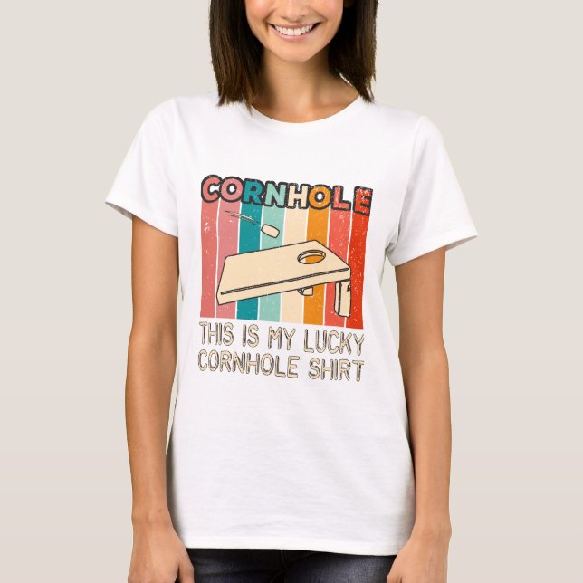 T-shirt de cornhole féminin amusant (Devant)