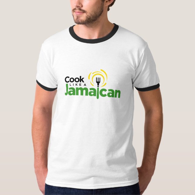 T-shirt de coton du Noir-Équilibre des hommes (Devant)