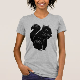 T-shirt de cou du scoop des femmes d'écureuil noi