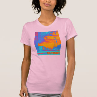T-shirt de coucher du soleil de dames
