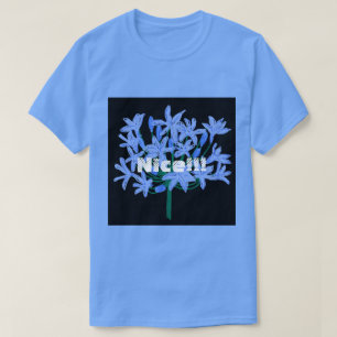 T-Shirt de couleur bleu Caroline avec texte sympa