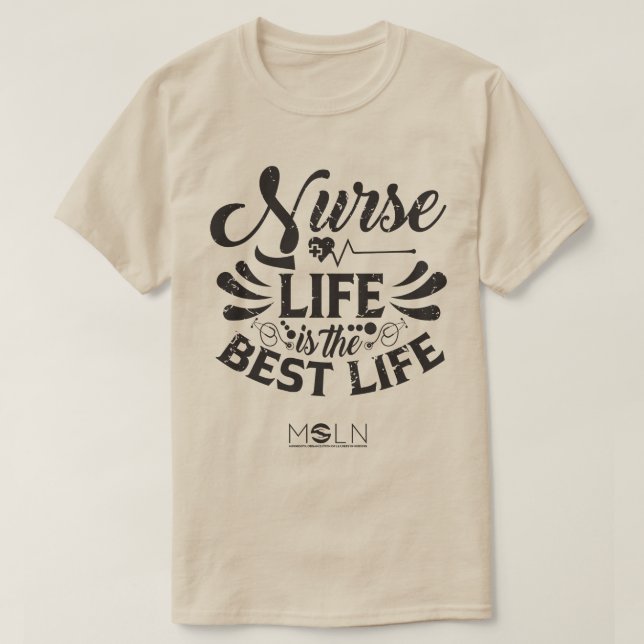 T-shirt de couleur claire Nurse Life (Design devant)