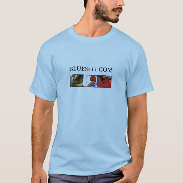 T-shirt de couleur du slogan Blues411 (Devant)