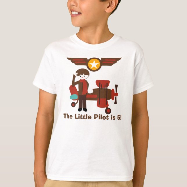 T-shirt de coutume d'anniversaire de pilote de (Devant)