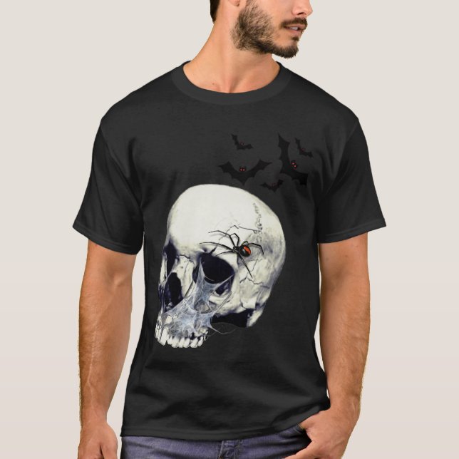 T-shirt de crâne de veuve noire (Devant)
