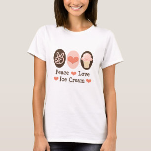 T-shirt de crème glacée d'amour de paix