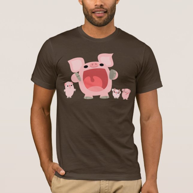 T-shirt de cri de porcs de bande dessinée :) (Devant)