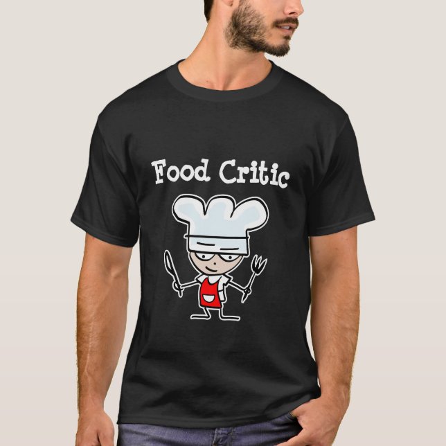 T-shirt de critique de nourriture avec le chef (Devant)