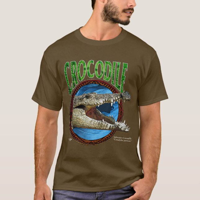 T-shirt de crocodile d'eau de mer (Devant)