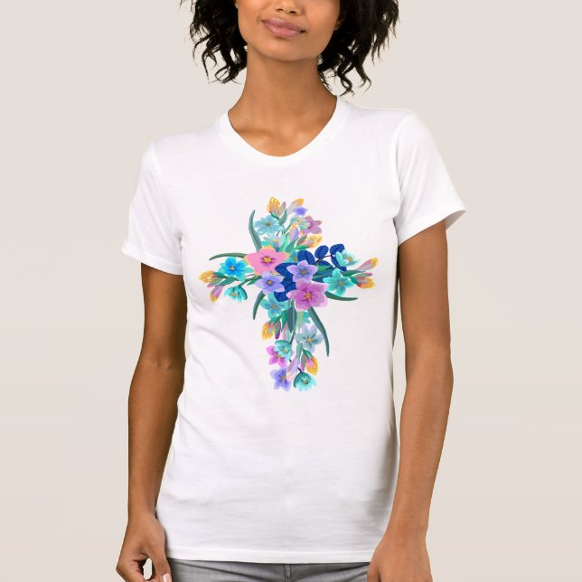 T-shirt de croix de fleurs (Devant)