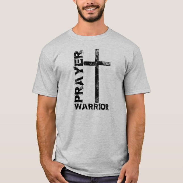 T-shirt de croix de guerrier de prière (Devant)